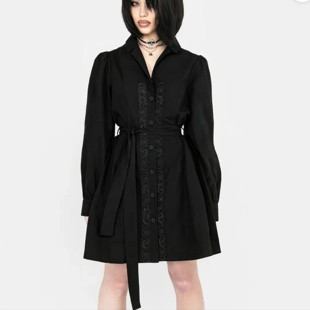 Disturbia - Letavia Embroidered Mini Shirt Dress - 6 - Picture 2 of 7